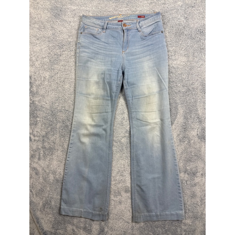Arizona Jean Co‎ Womens Hi Rise Flare Jeans Light Wash Blue Size 7 Stretch 9384